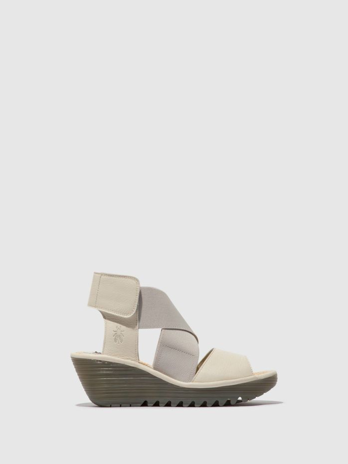 Women Fly London Sandals | Crossover Sandals Yuba385Fly Offwhite