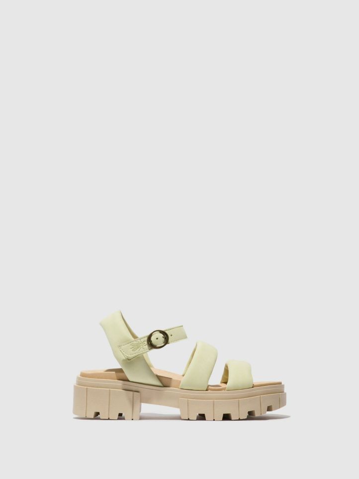 Women Fly London Sandals | Sling-Back Sandals Jela864Fly Pale Yellow